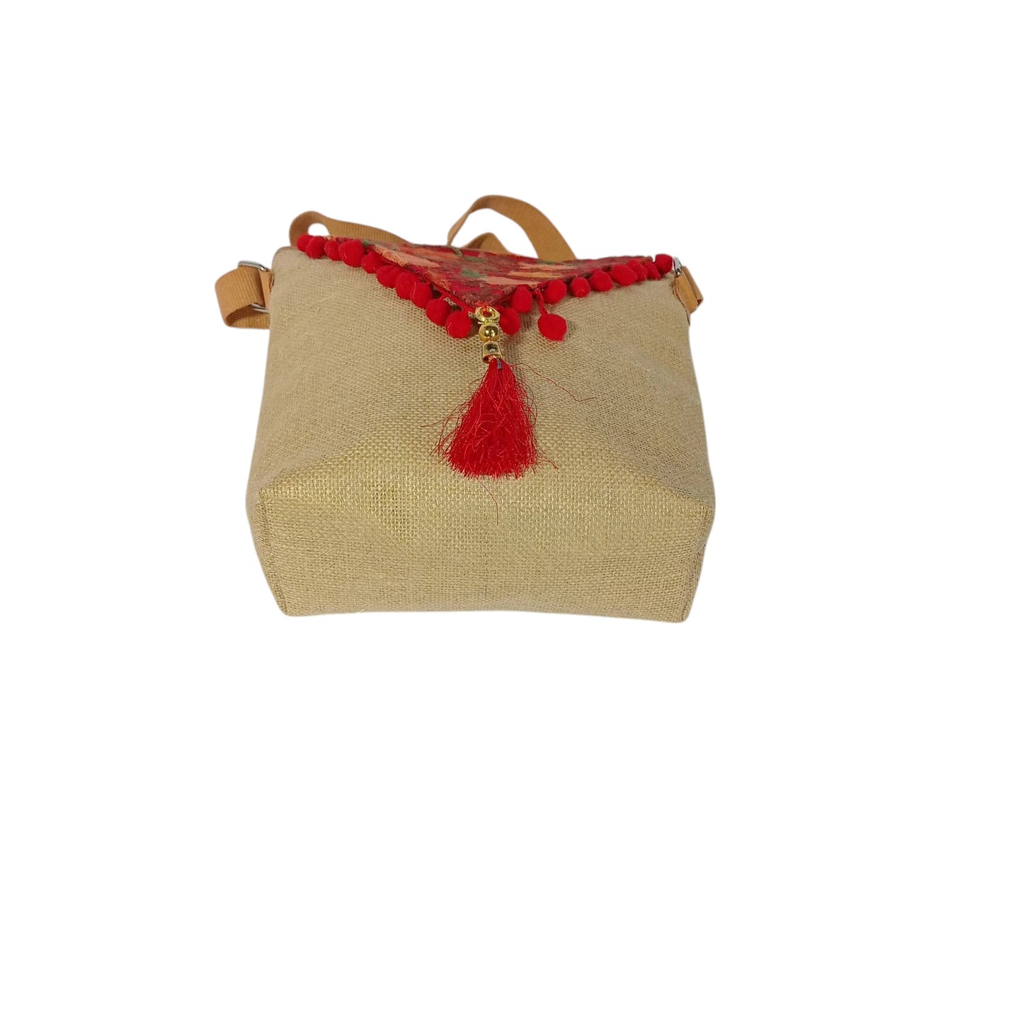 HASTASILPA Elegant Jute Sling Bag with Kashmiri Handcrafted Cover - Eco-Friendly Side Bag for Women-04