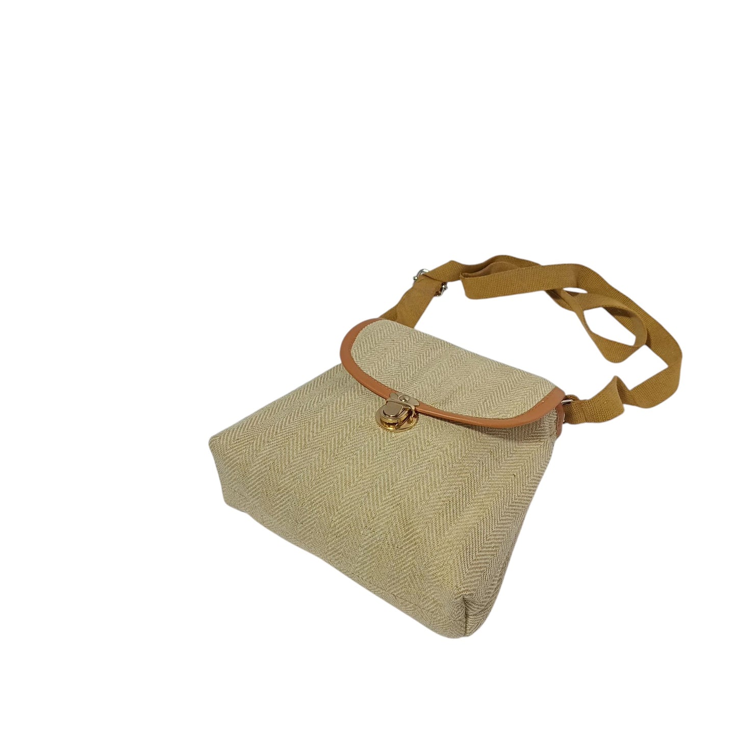 HASTASILPA Oxford Jute Shoulder-Side Bag with Metal Lock and Adjustable Strap-07