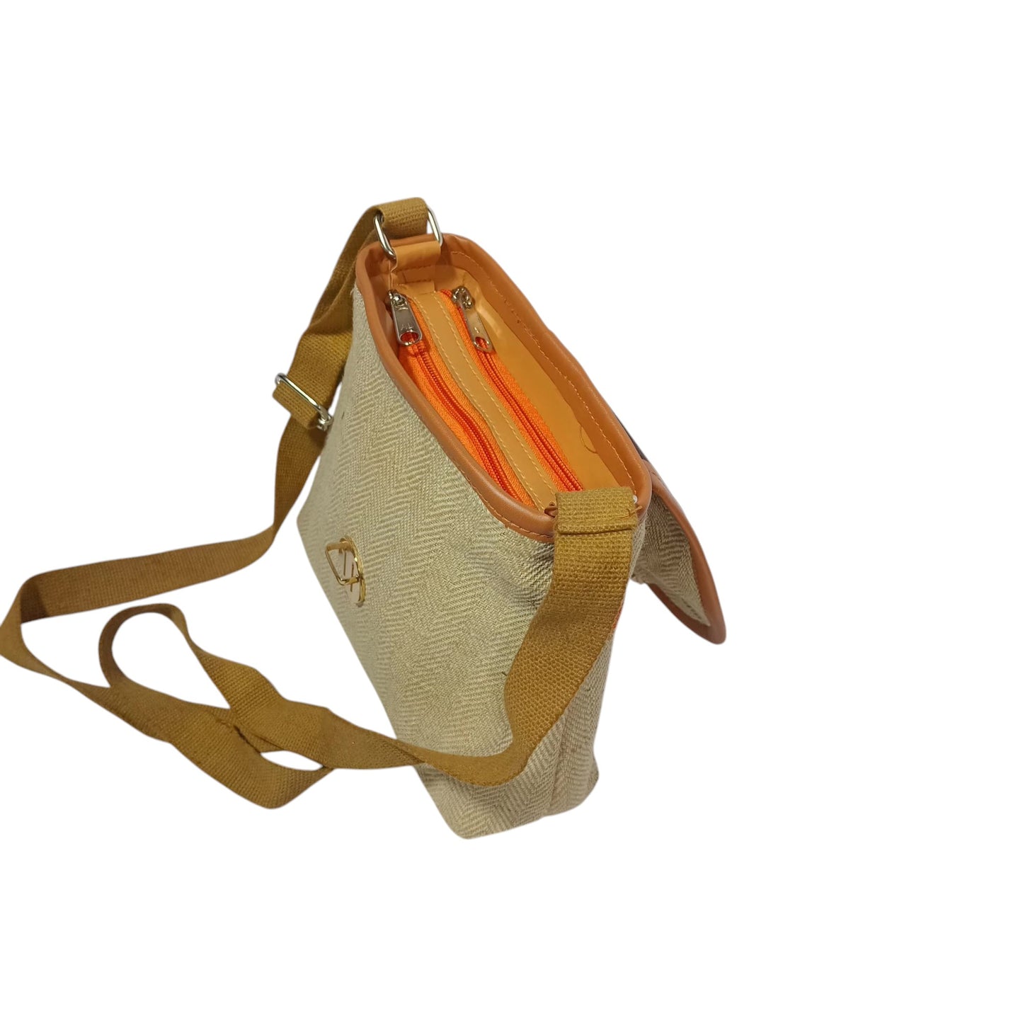 HASTASILPA Oxford Jute Shoulder-Side Bag with Metal Lock and Adjustable Strap-07