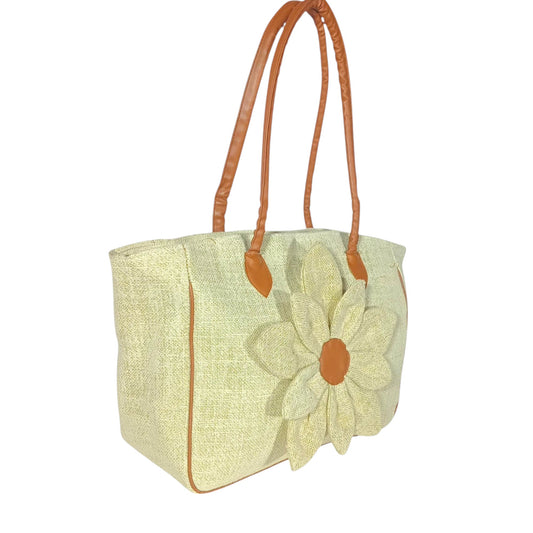 HASTASILPA Stylish Jute Shoulder Bag with Vegan Leather Handle | Handcrafted Elegance - 08