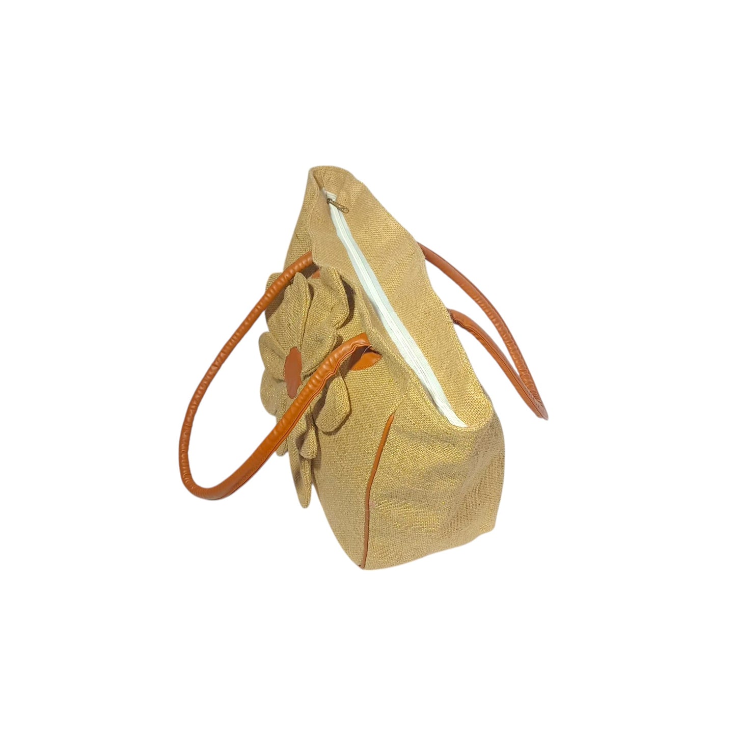 HASTASILPA Stylish Jute Shoulder Bag with Vegan Leather Handle | Handcrafted Elegance - 09