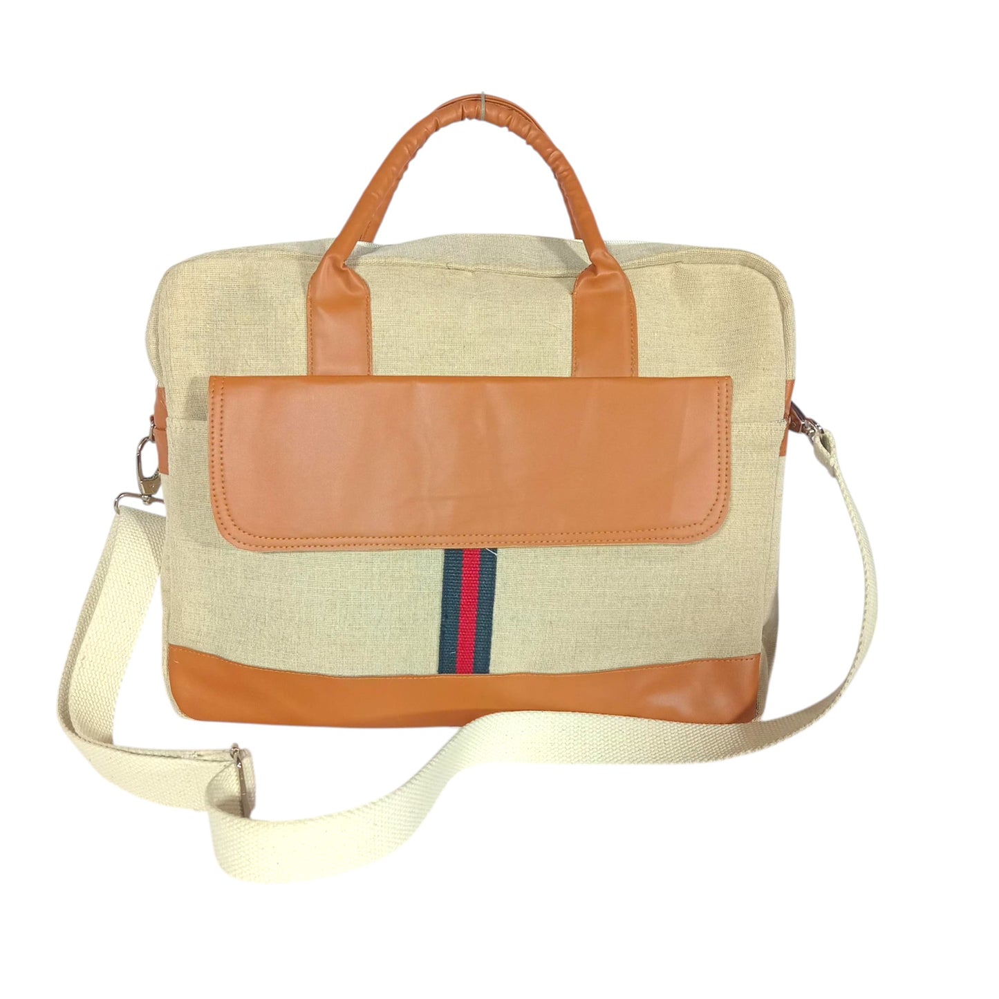 HASTASILPA Jute Laptop Bag with Secure Laptop Compartment and Multiple Zip Pockets – Office & Travel Ready