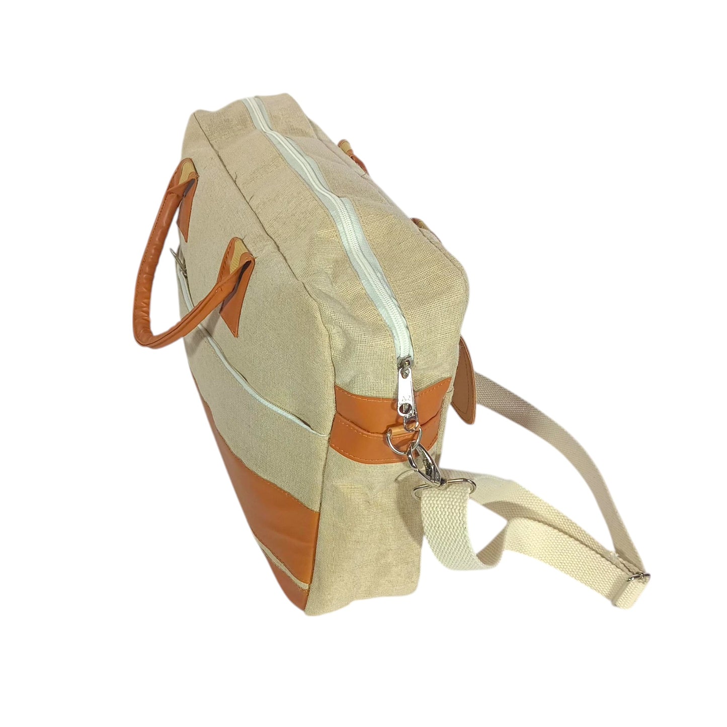 HASTASILPA Jute Laptop Bag with Secure Laptop Compartment and Multiple Zip Pockets – Office & Travel Ready