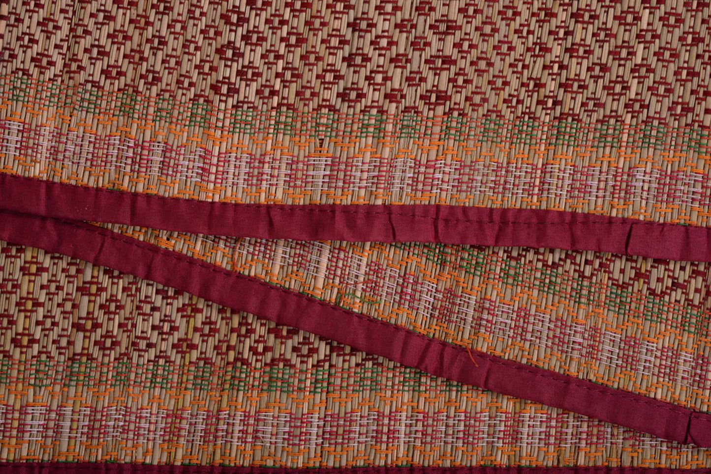 Hastasilpa Handmade Madurkathi Grass Placemats – Organic, Heat Resistant, Eco-Friendly Table Mats (Set of 6 Placemats + 1 Runner, Beige, 12x18" & 12x72")-T3-04