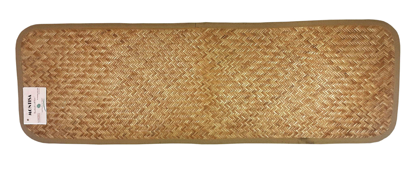Hastasilpa Handwoven Banig (Sitalpati ) Dining Table Mat Set (12×10 inches) with Runner(12×49 inches) Heat Resistant Eco-friendly Placemat with Jute Border-BTM-01
