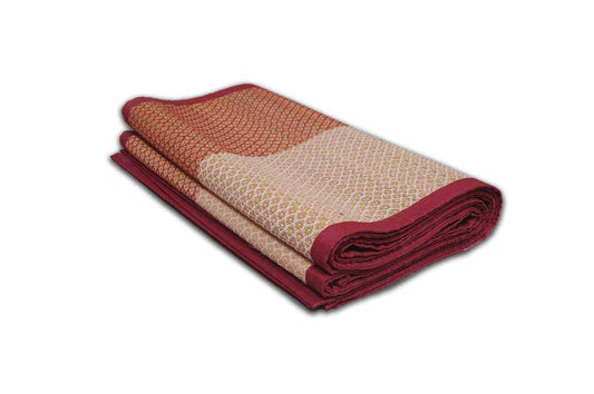 Hastasilpa Organic Foldable Chatai Mat – Handwoven Madurkathi Grass & Cotton for Yoga, Picnic, Indoor & Outdoor Use-T3-09