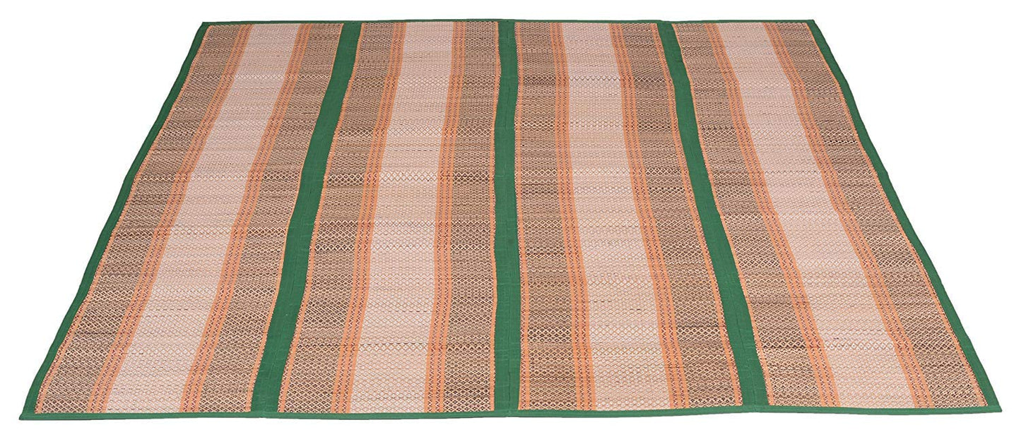 Hastasilpa Multi-Purpose Chatai Mat – Organic Cotton and Grass Mat for Home, Camping, Picnic, or Yoga-T3-18