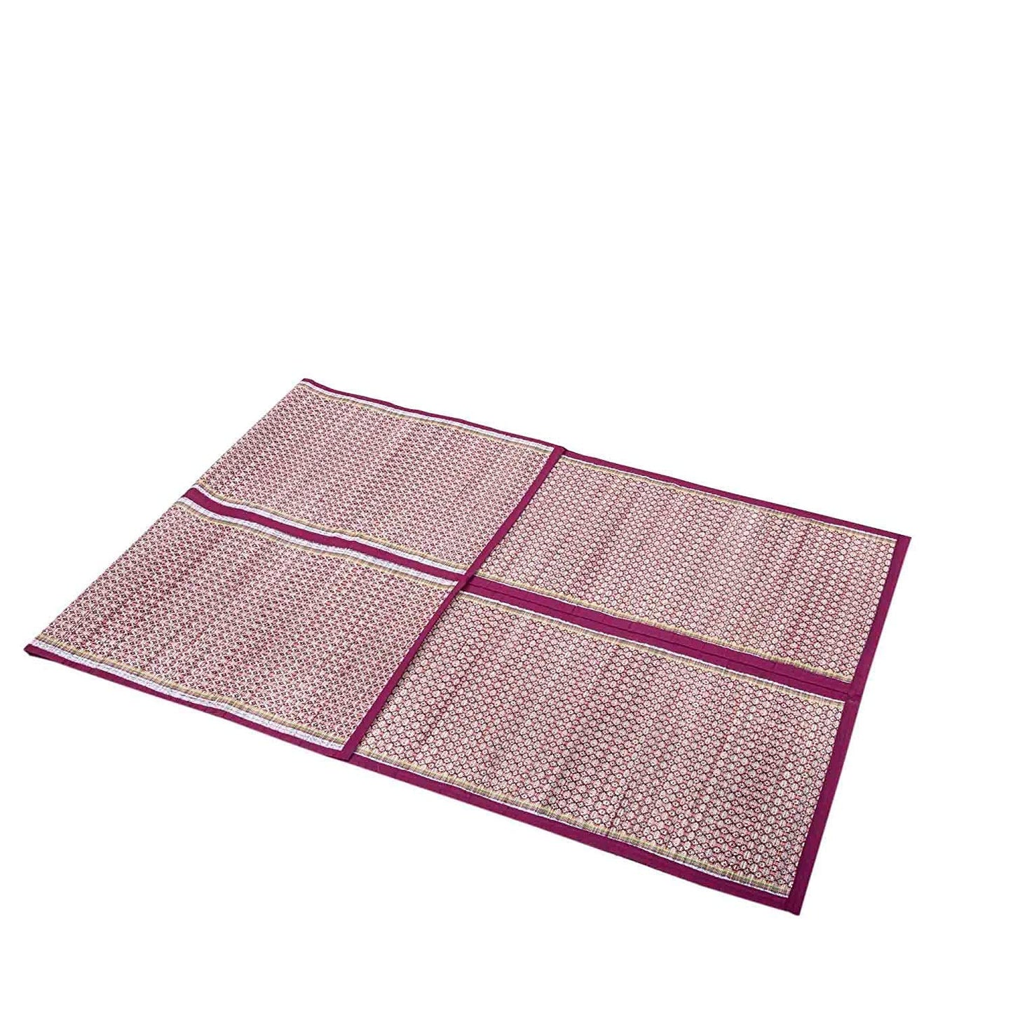 Hastasilpa Foldable Chatai Mat for Home – Handwoven Madurkathi Grass & Cotton Rug for Indoor/Outdoor Comfort -T3-38
