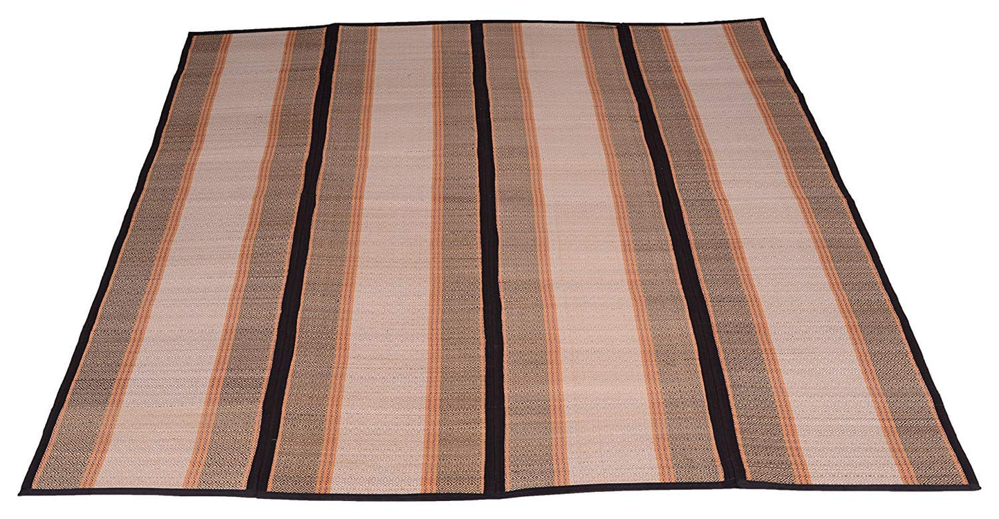 Hastasilpa Handmade Madurkathi Chatai Mat – Eco-Friendly, Foldable Mat for Sleeping, Sitting, Yoga and More -T3-16