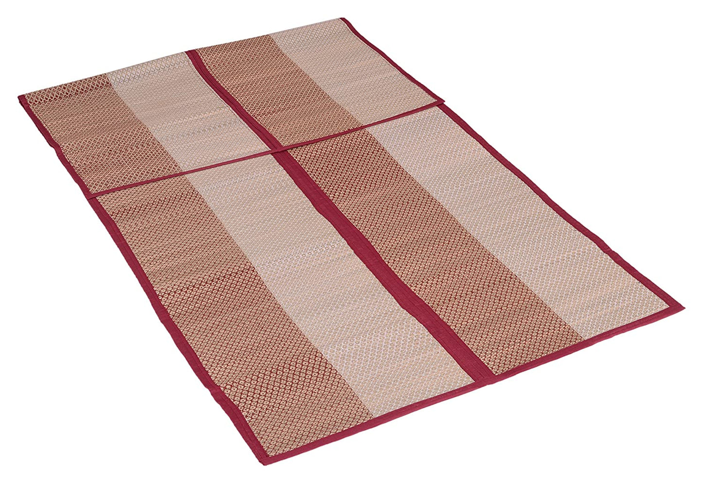 Hastasilpa Organic Foldable Chatai Mat – Handwoven Madurkathi Grass & Cotton for Yoga, Picnic, Indoor & Outdoor Use-T3-09
