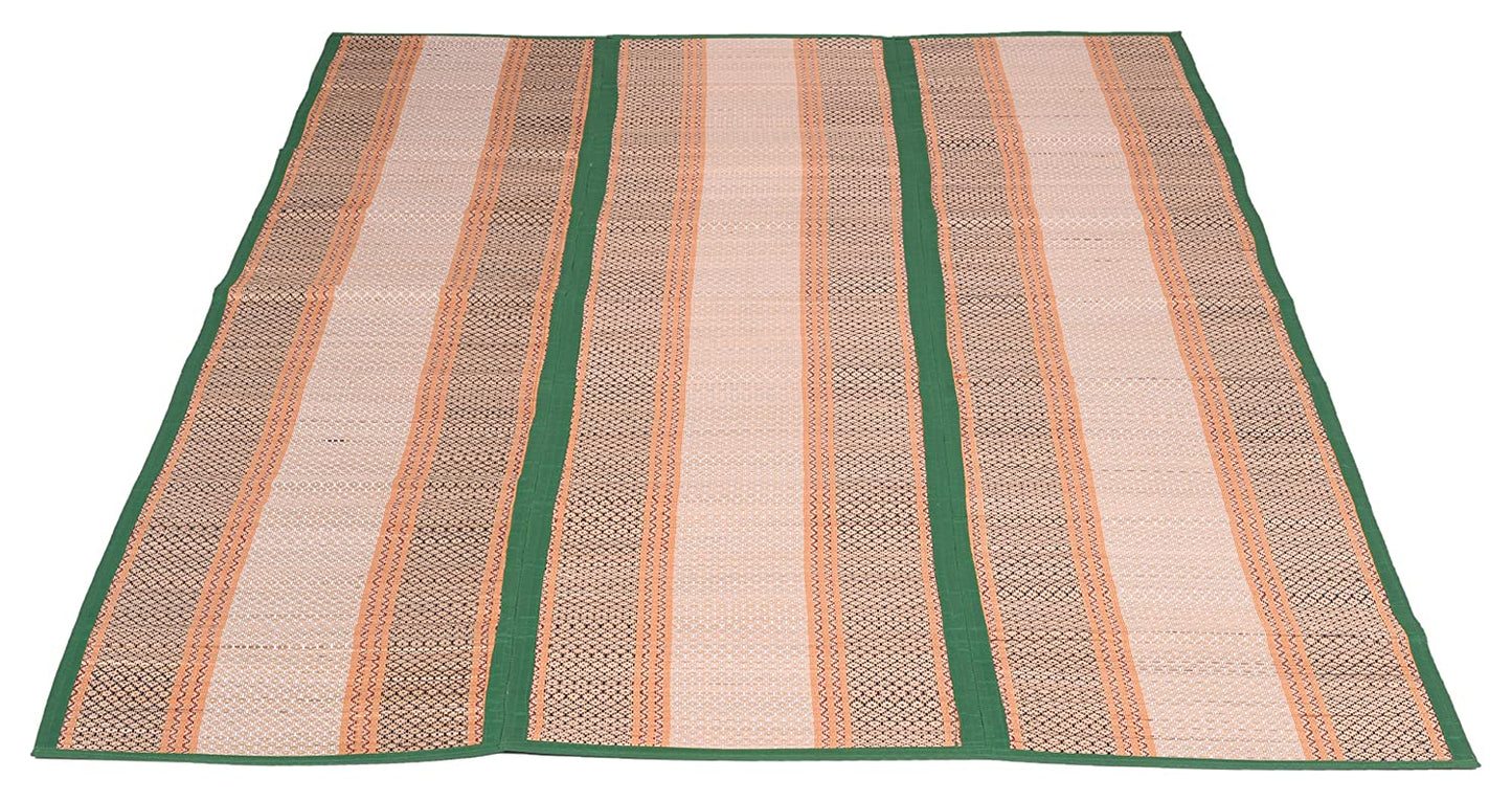 Hastasilpa Multi-Purpose Chatai Mat – Organic Cotton and Grass Mat for Home, Camping, Picnic, or Yoga-T3-18