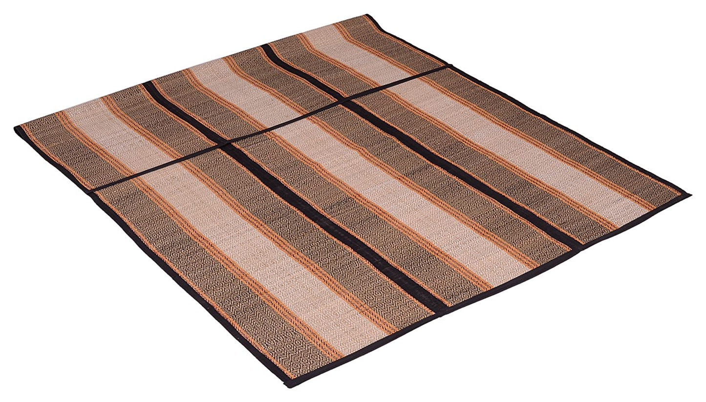 Hastasilpa Handmade Madurkathi Chatai Mat – Eco-Friendly, Foldable Mat for Sleeping, Sitting, Yoga and More -T3-16