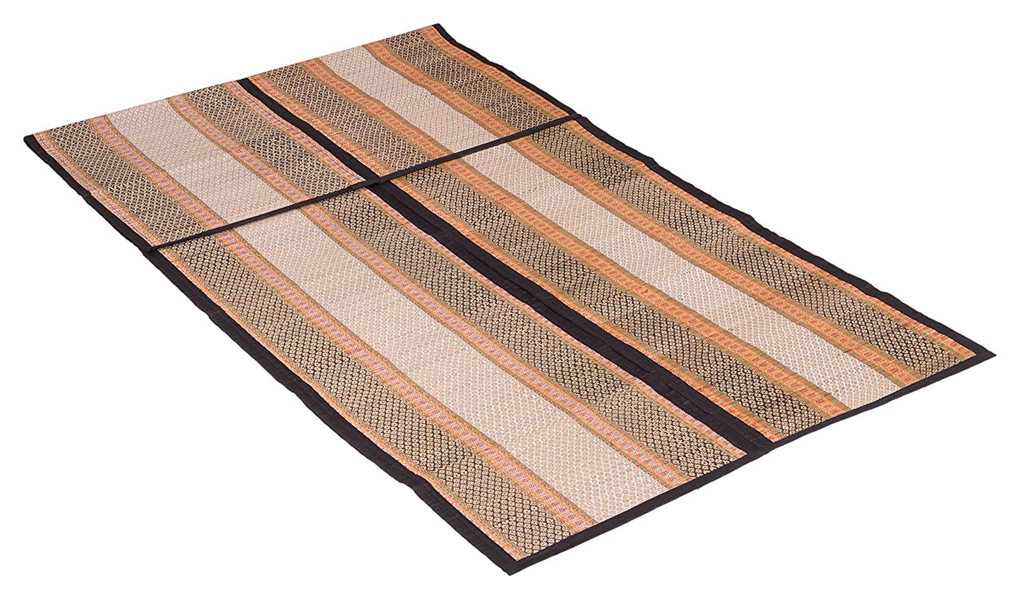 Hastasilpa Handmade Madurkathi Chatai Mat – Eco-Friendly, Foldable Mat for Sleeping, Sitting, Yoga and More -T3-16