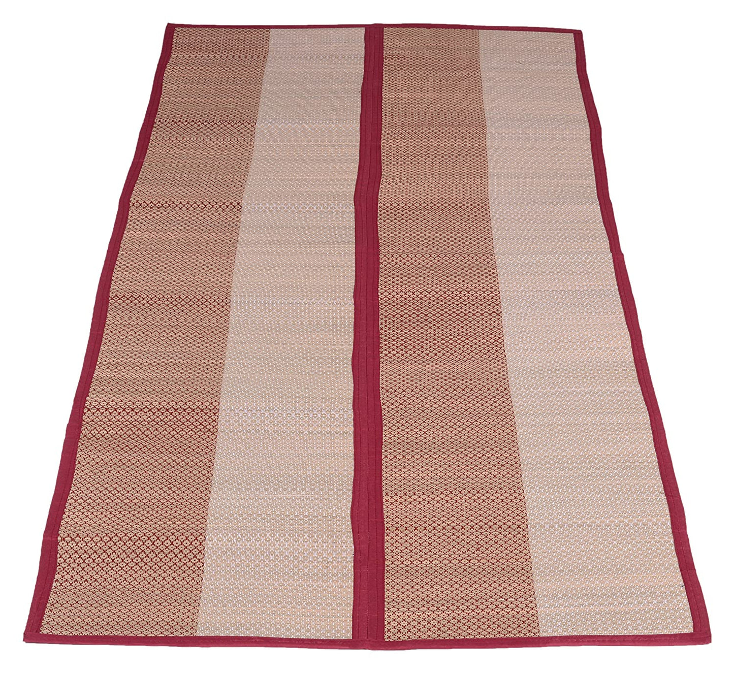 Hastasilpa Organic Foldable Chatai Mat – Handwoven Madurkathi Grass & Cotton for Yoga, Picnic, Indoor & Outdoor Use-T3-09