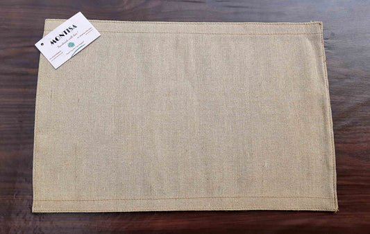 Hastasilpa Natural Jute Placemats – 12x18 Inch with a Runner (12x72 inches) Heat-Resistant Burlap Table Mats for Farmhouse or Rustic Decor (Set of 6)