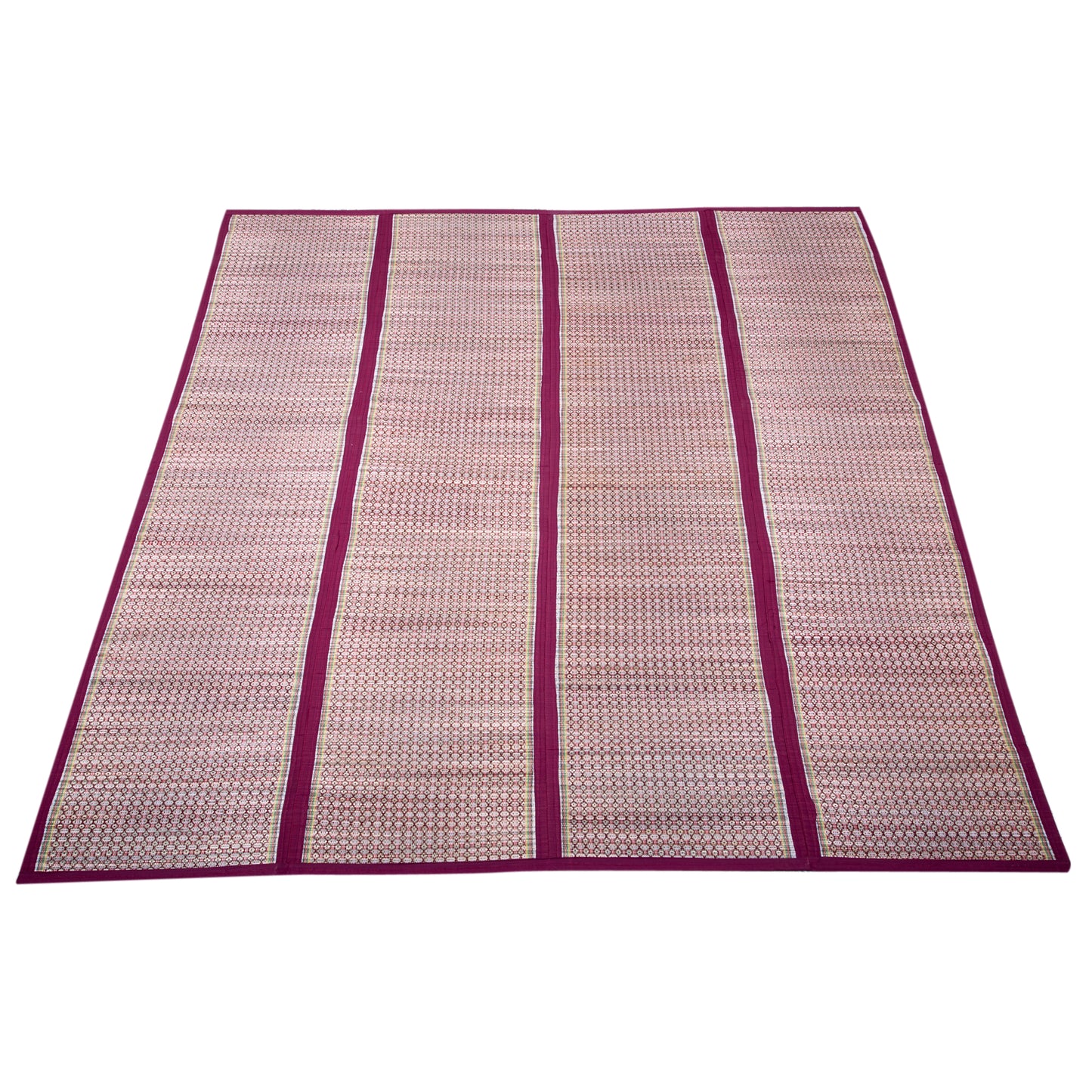 Hastasilpa Foldable Chatai Mat for Home – Handwoven Madurkathi Grass & Cotton Rug for Indoor/Outdoor Comfort -T3-38