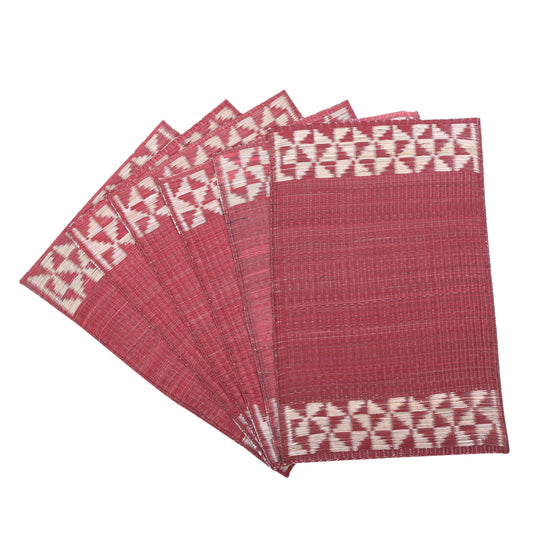 Hastasilpa Masland Madurkathi Table Mat Set: A Superfine Premium Madurkathi Grass Handwoven Designer Dining Table Mat Set (12×18 inches) with Runner(12×49 inches) Heat Resistant Eco-friendly Placemat with natural Border