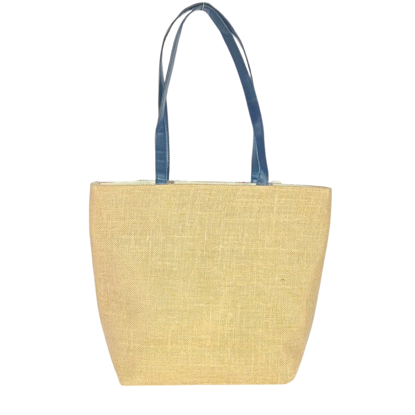 Women's Handcrafted Jute Shoulder Bag – Eco-Friendly with Genuine Leather Strap, Cotton-Lined, Zipper Closure – Stylish Tote for Shopping, Office, Beach & Outings