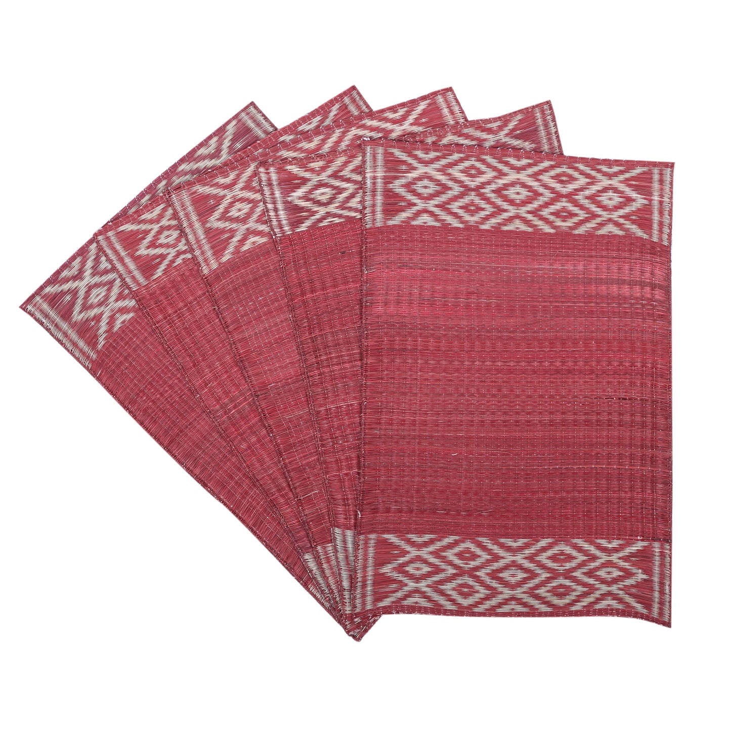 Masland placemats with wicker texture – outdoor-friendly natural grass table mat set