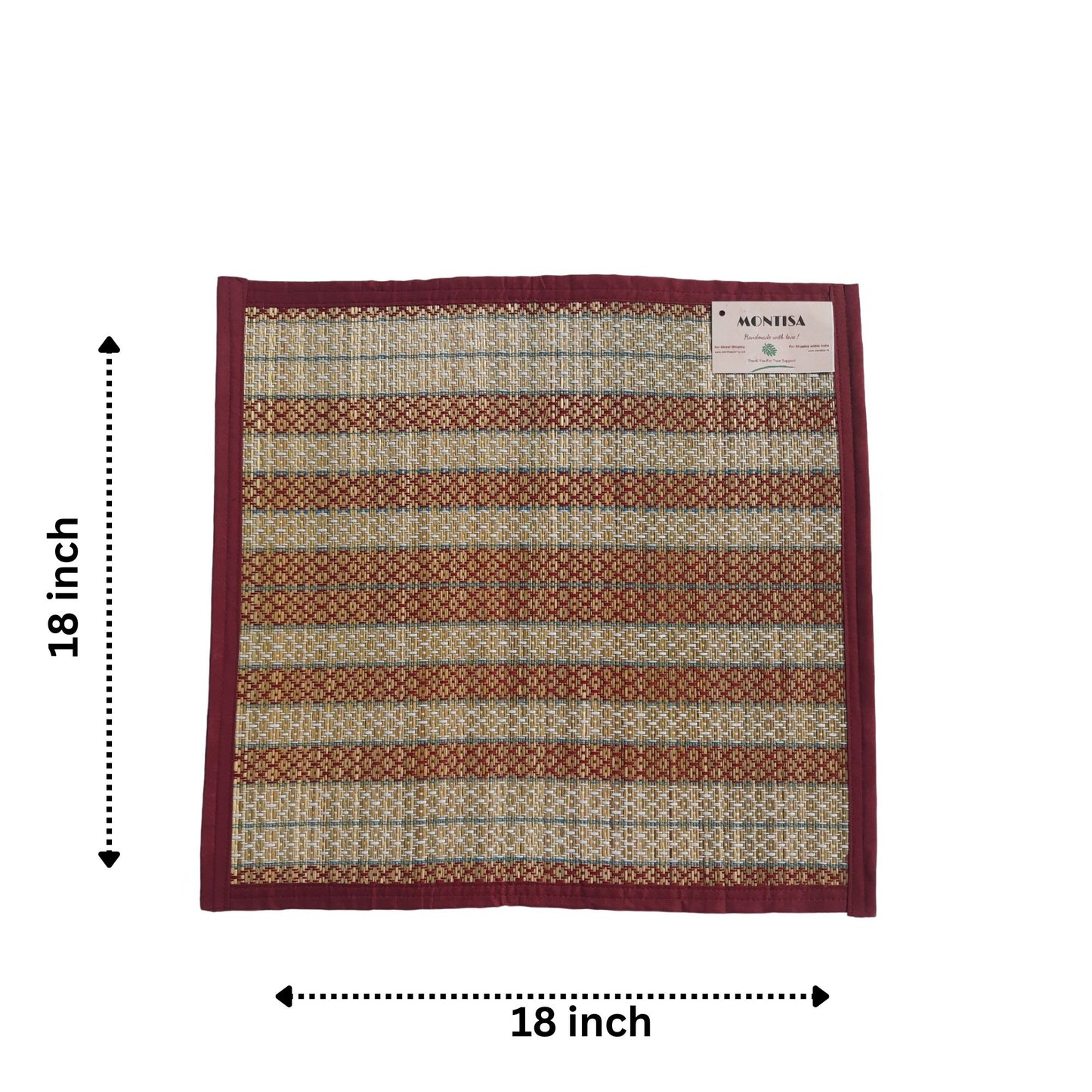 Artisan weaving Madurkathi grass aasan by hand in a rural setting