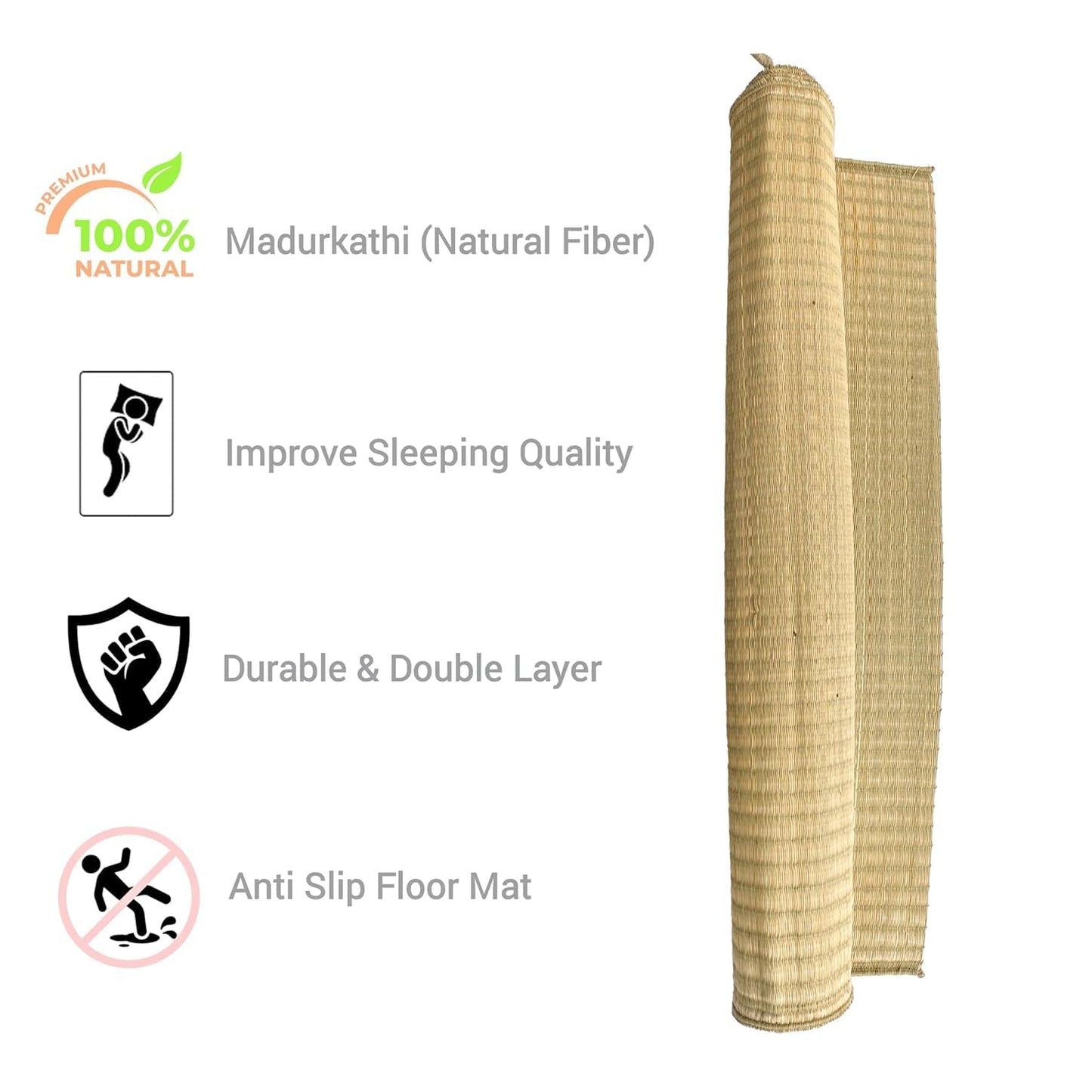 Lightweight single-strand floor mat made by rural artisans