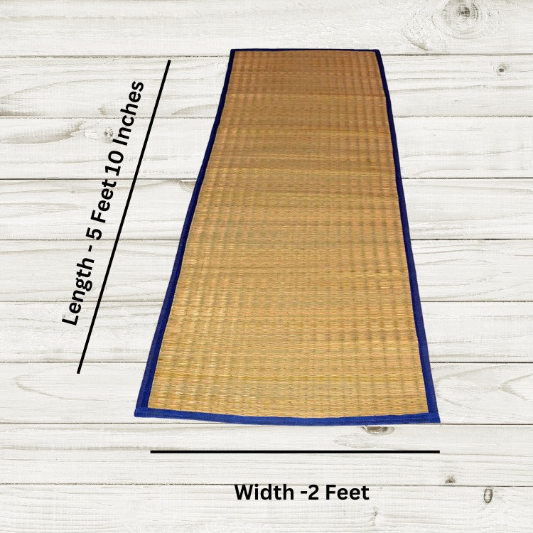 Traditional Bengal chatai mat with slim cotton border