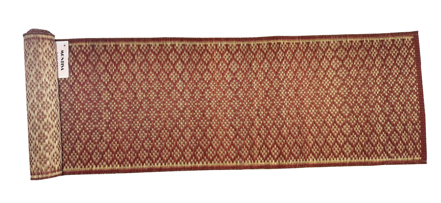Hastasilpa Masland Weave Table Mat & Runner Set – Natural Madurkathi Grass, Non-Toxic Plant Dyes