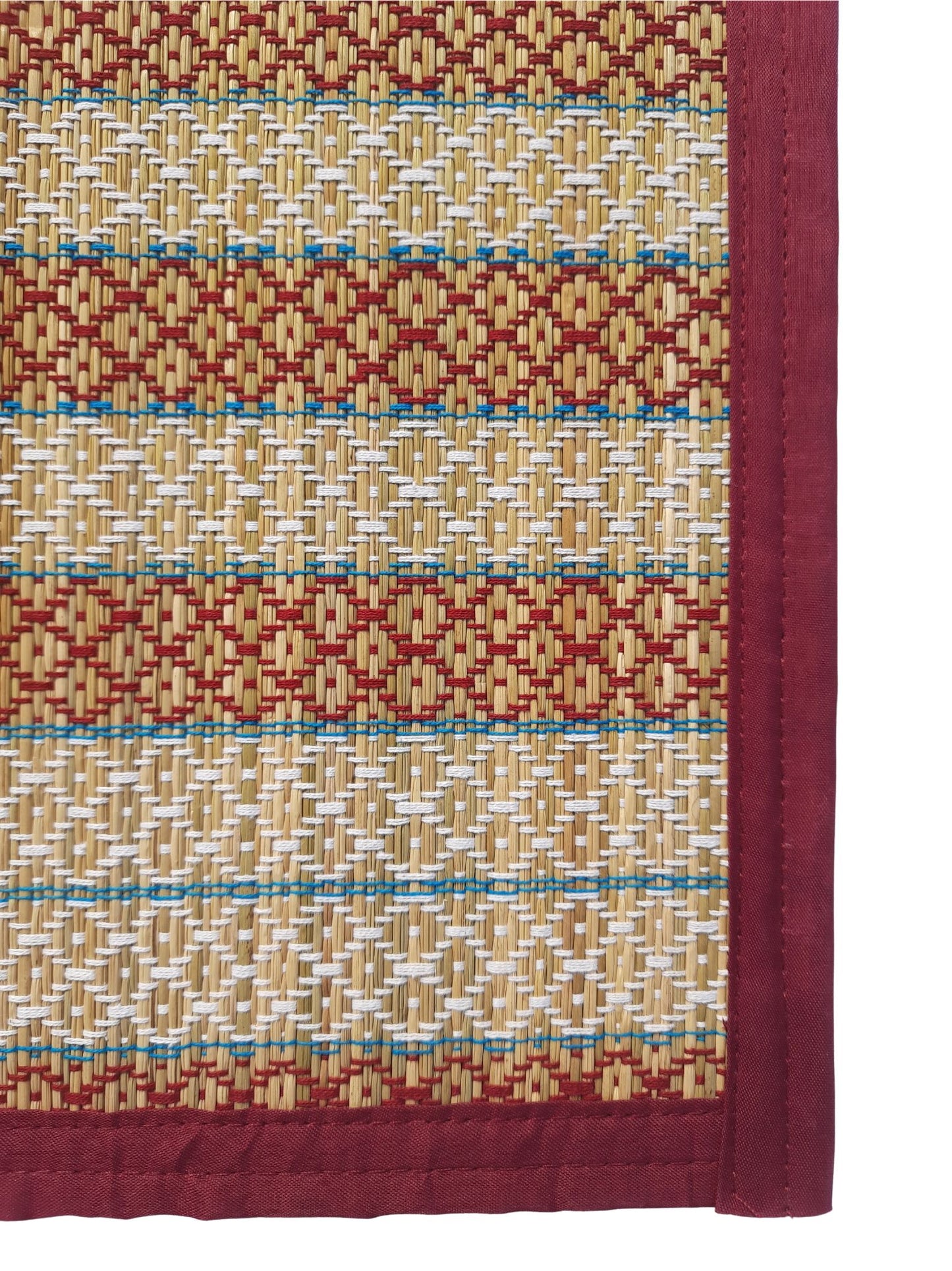 Compact 18x18 inch Madurkathi grass pooja aasan for floor sitting