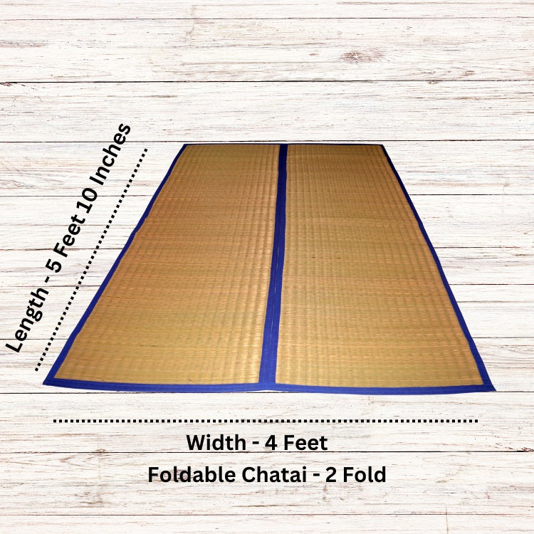 Artisan-made Madurkathi chatai mat with soft cotton fabric lining