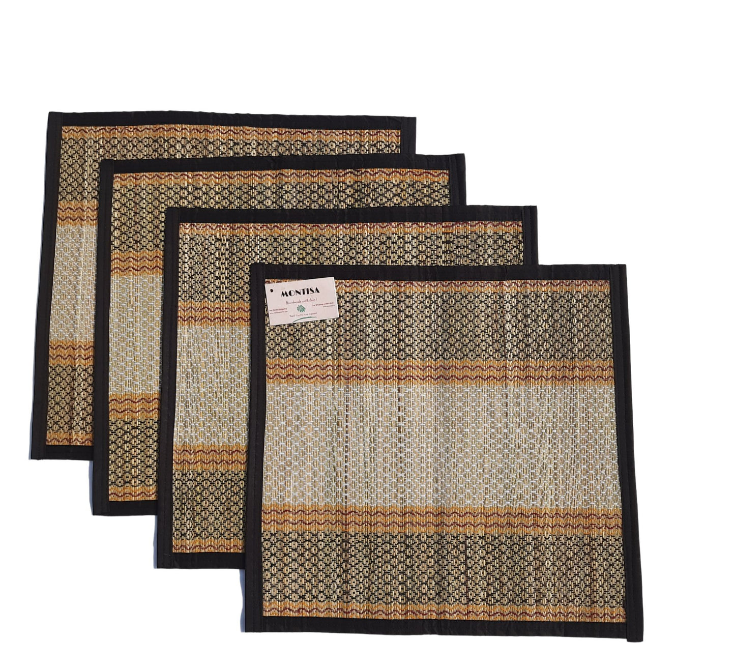 Eco-friendly aasan made from Madurkathi grass with cotton thread borders