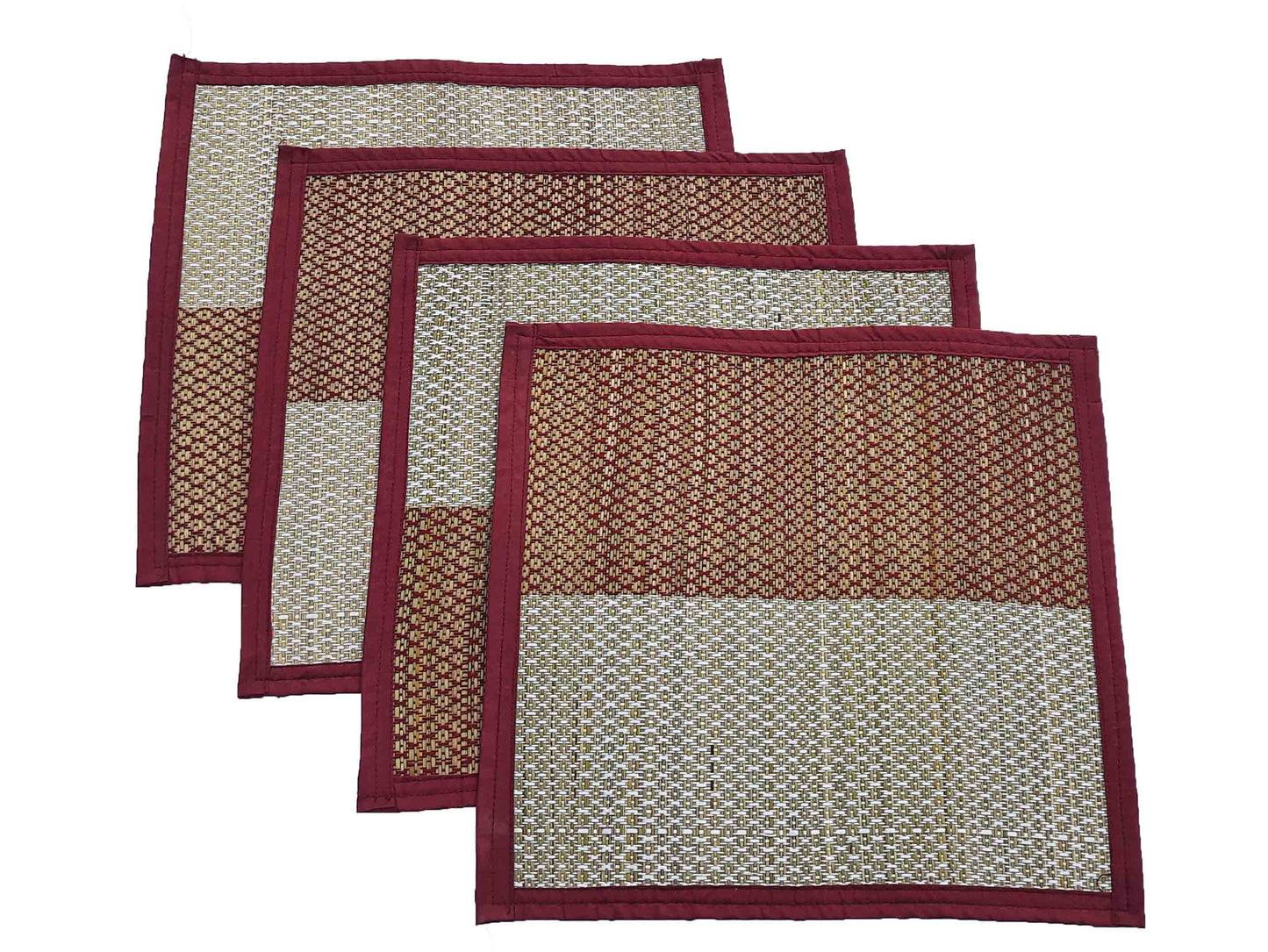 Foldable square-shaped madurkathi mat for pooja room and floor sitting rituals