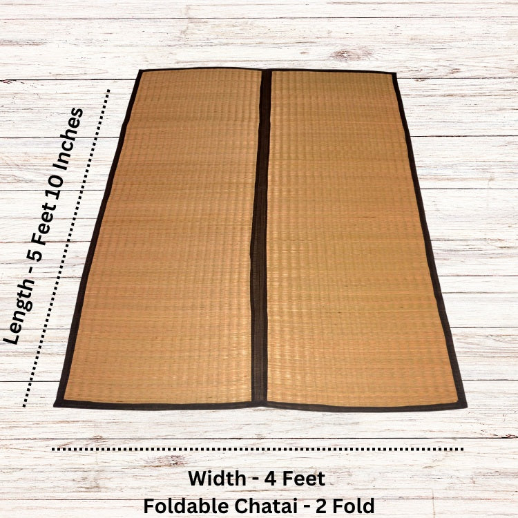 Foldable sleeping mat for floor made of Madurkathi and jute blend