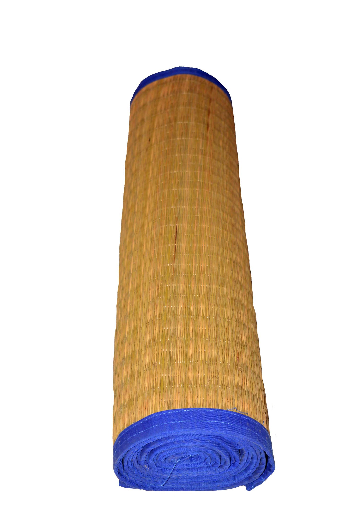 Folded Madurkathi chatai mat showing its compact size for travel