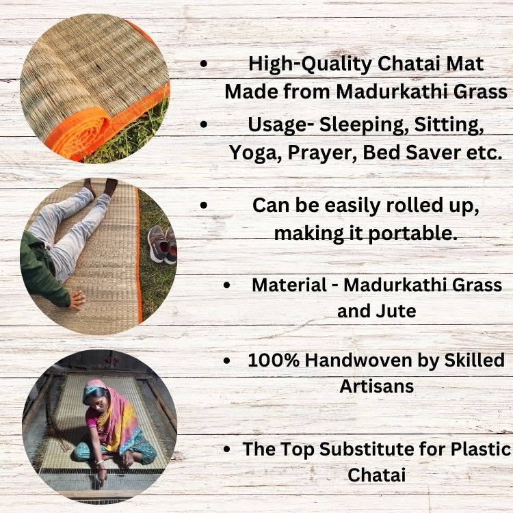 Traditional handcrafted chatai mat for indoor and outdoor use