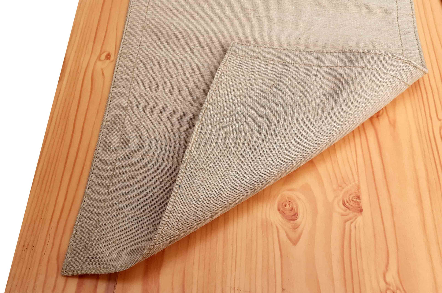 Hastasilpa Natural Jute Placemats – 12x18 Inch with a Runner (12x72 inches) Heat-Resistant Burlap Table Mats for Farmhouse or Rustic Decor (Set of 6)
