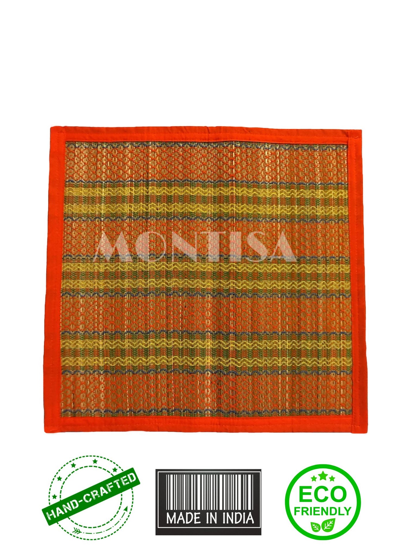 Madur grass pooja aasan with dual-tone cotton border for festive rituals
