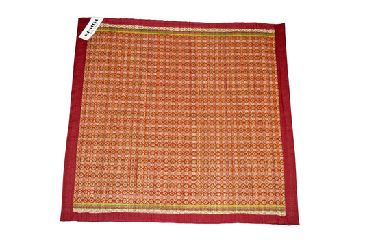 Square-shaped organic pooja mat made of Madur grass for sitting during rituals