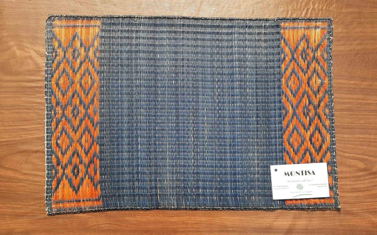 Hastasilpa Masland Weave Table Mat & Runner Set – Natural Madurkathi Grass, Non-Toxic Plant Dyes