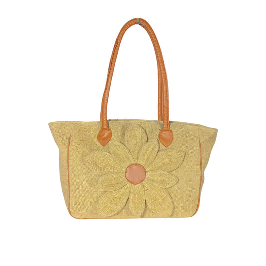 HASTASILPA Stylish Jute Shoulder Bag with Vegan Leather Handle | Handcrafted Elegance - 09