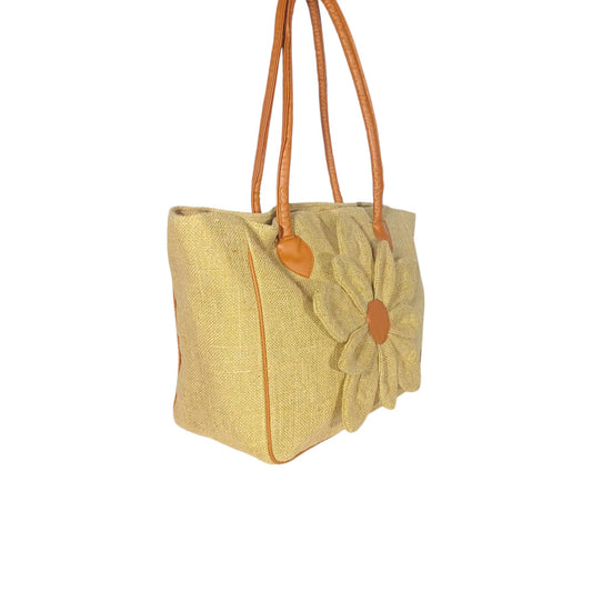 HASTASILPA Stylish Jute Shoulder Bag with Vegan Leather Handle | Handcrafted Elegance - 09