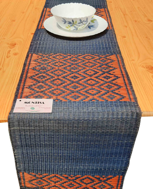 Hastasilpa Masland Weave Table Mat & Runner Set – Natural Madurkathi Grass, Non-Toxic Plant Dyes