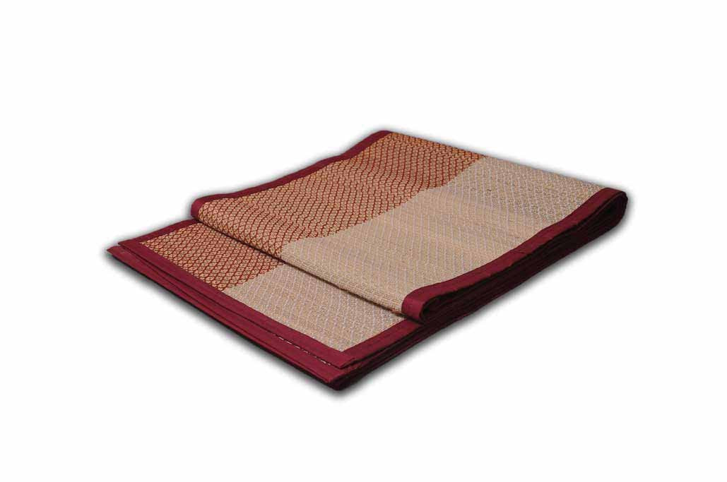 Hastasilpa Organic Foldable Chatai Mat – Handwoven Madurkathi Grass & Cotton for Yoga, Picnic, Indoor & Outdoor Use-T3-09