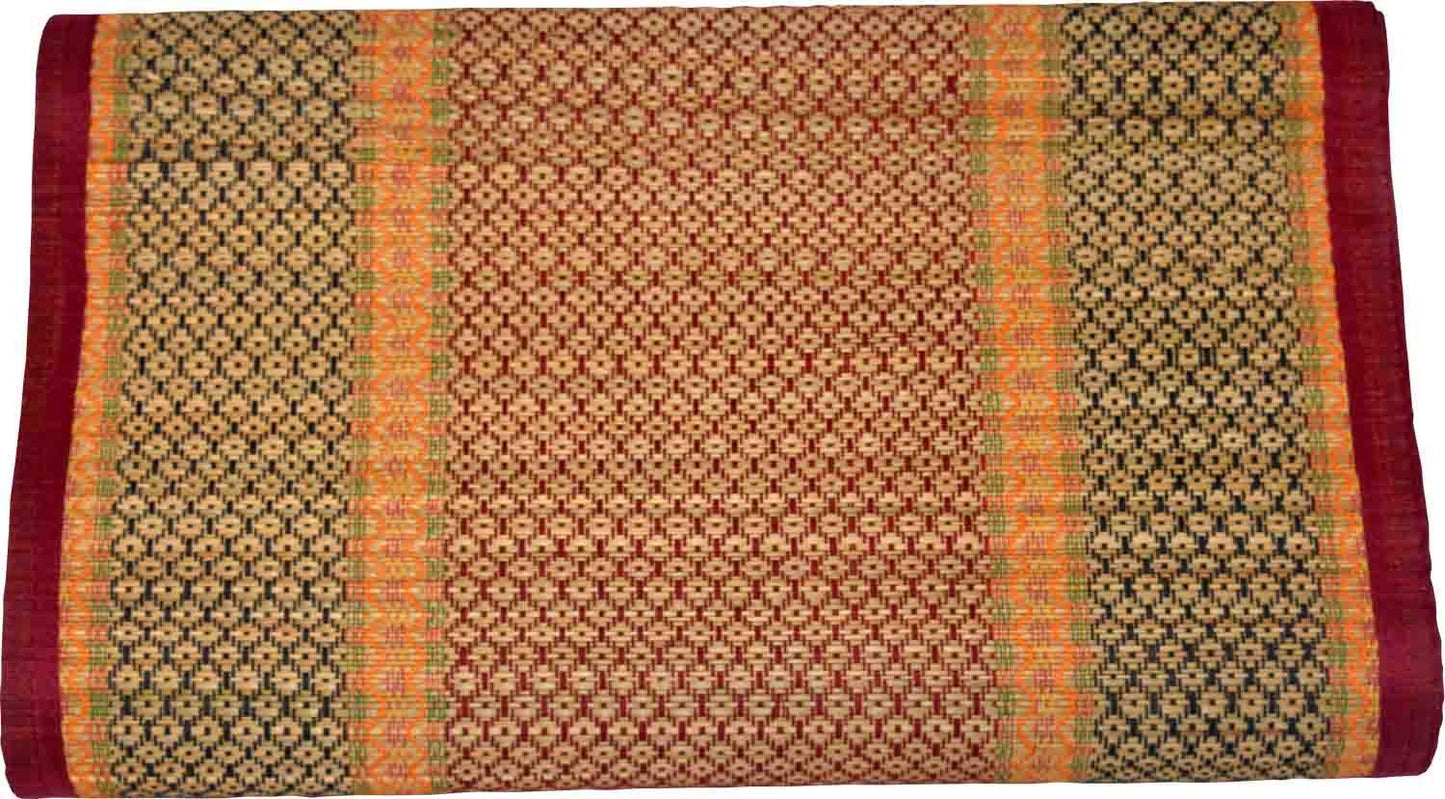 Hastasilpa Foldable Chatai Mat for Home – Handwoven Madurkathi Grass and Cotton Rug for Indoor/Outdoor Comfort-T3-22