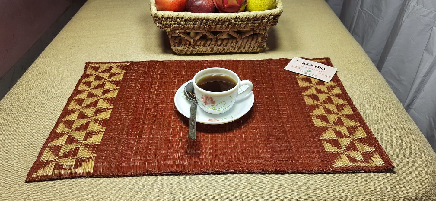 Masland farmhouse-style table mats – superfine rattan-look placemats and runner for rustic dining