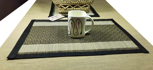 Handwoven Madurkathi Placemats & Runner Set – Boho Heat-Resistant Table Decor for Wedding & Celebrations