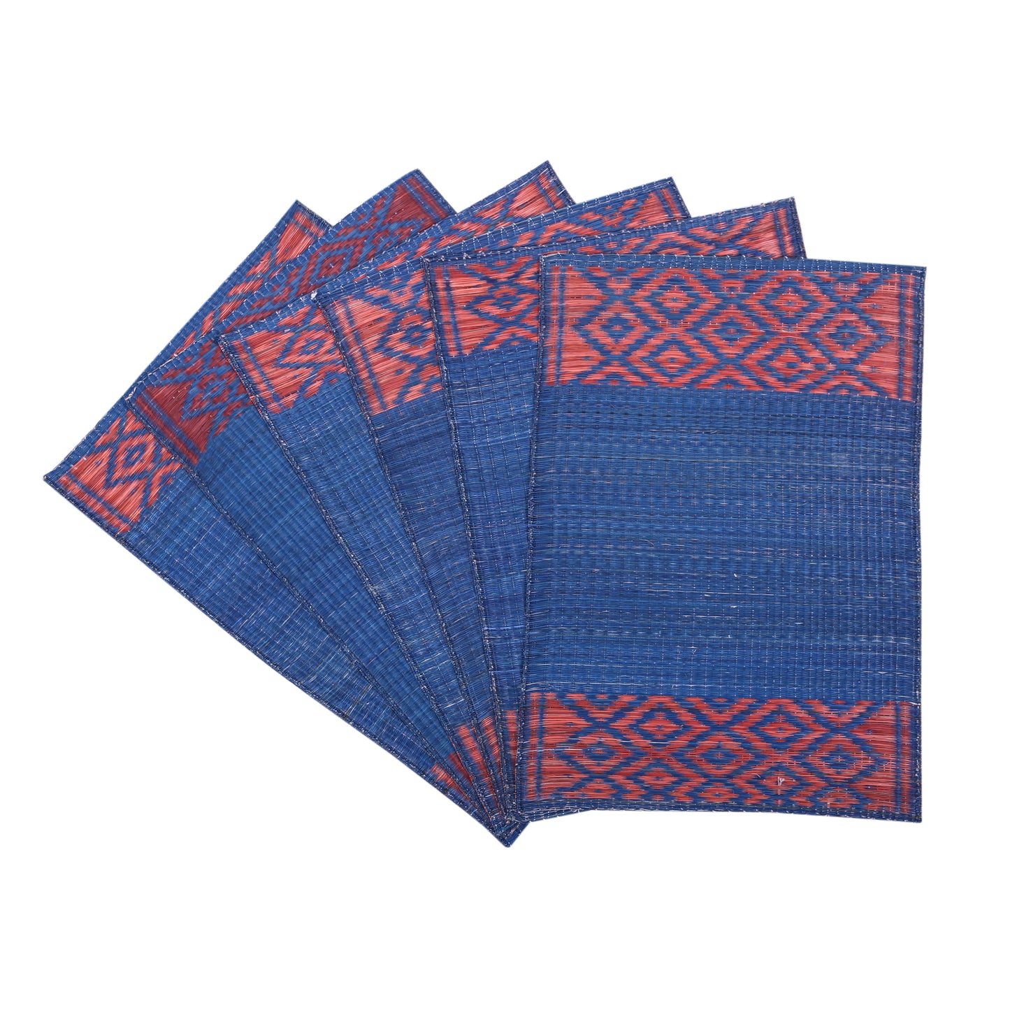 Hastasilpa Masland Weave Table Mat & Runner Set – Natural Madurkathi Grass, Non-Toxic Plant Dyes