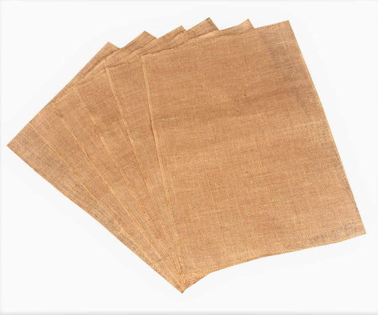 Rustic Handmade Jute Burlap Placemats Set – 6 Natural Table Mats with Runner for Vintage Dining