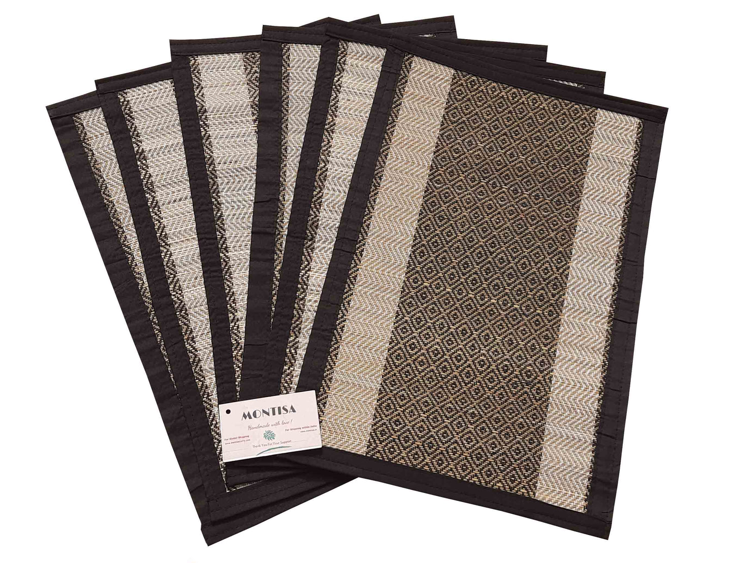 Hastasilpa Pack Of 6 Table Palacemat  With a Table Runner| Handwoven Organic |Made With Madurkathi Grass - T3-05