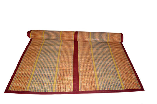 Hastasilpa Chatai Mat for a home for sleeping, sitting, yoga, picnic, indoor and outdoor use, handwoven and organic -T3-35