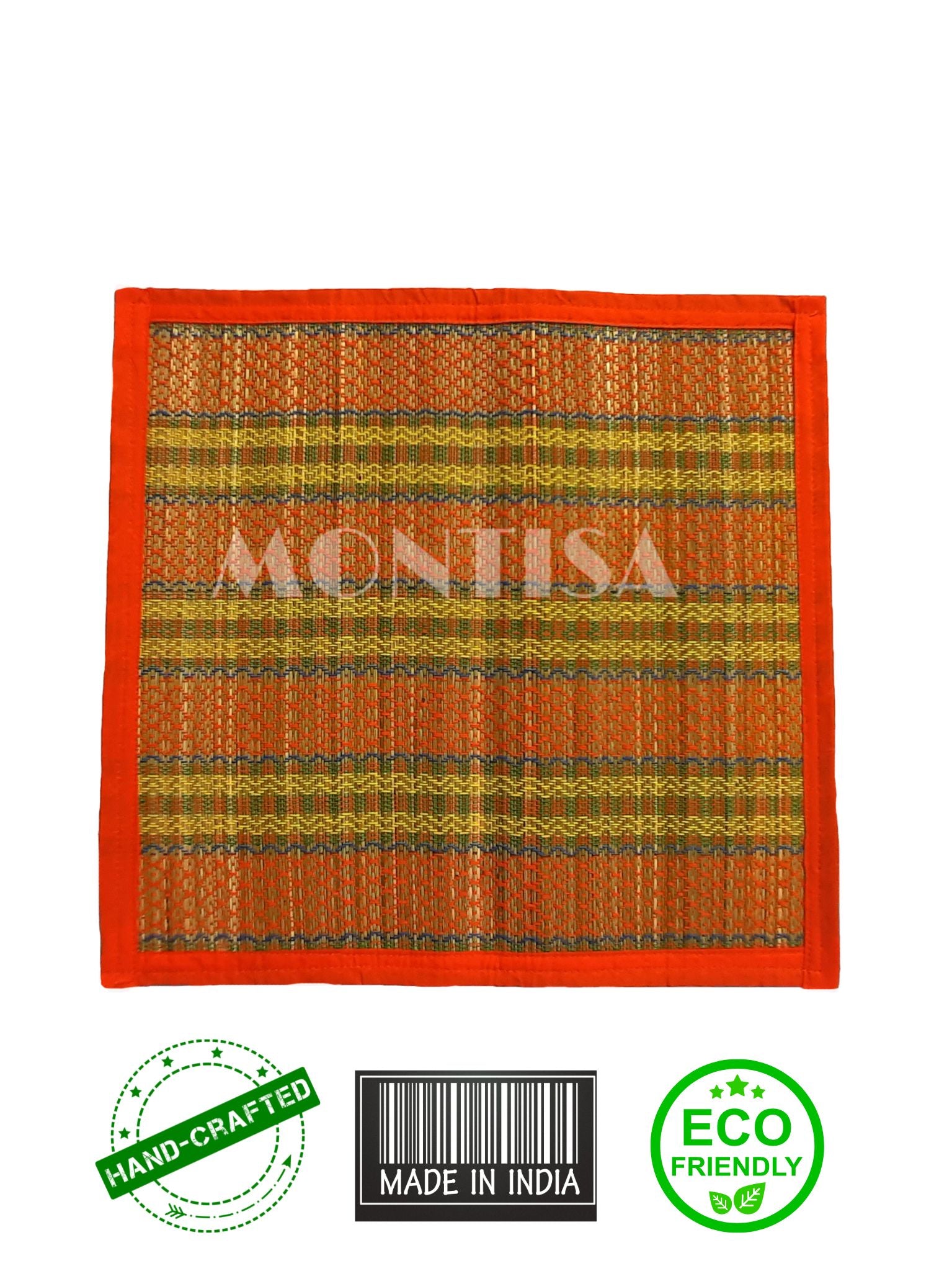 Madur grass pooja aasan with dual-tone cotton border for festive rituals
